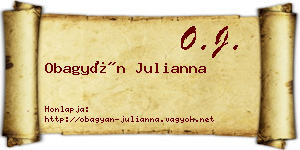 Obagyán Julianna névjegykártya